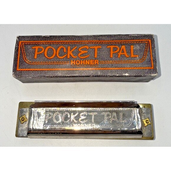 Vintage Hohner Pocket Pal Harp 10 Hole Harmonica In The Key Of "C" W/Box - Picture 1 of 12